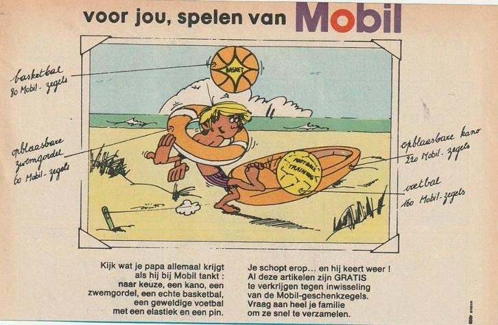 retro reclame 1971 Mobil tankstation spaaractie speelgoed, Verzamelen, Retro, Overige typen, Verzenden