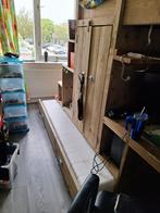 Stoere steigerhouten hoogslaper met bureau, kastruimte én lo, Ophalen, Gebruikt, Hoogslaper
