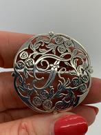 X98 Prachtige zilveren broche letter T, Ophalen of Verzenden, Zilver, Broche