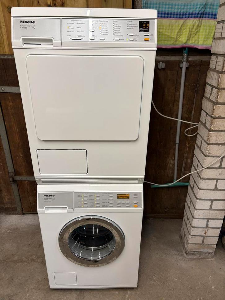 Miele Soft Care Wasmachine & Droger Set, Witgoed en Apparatuur, Wasmachines, Gebruikt, Voorlader, 6 tot 8 kg, 85 tot 90 cm, 1200 tot 1600 toeren