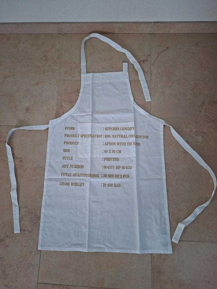 Halterschort keukenschort nieuw L- XL, Huis en Inrichting, Keuken | Textiel, Nieuw, Schort, Wit, Ophalen of Verzenden