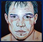 Gesigneerde schilderij van een bokser / boxer painting 30x30, Antiek en Kunst, Ophalen of Verzenden