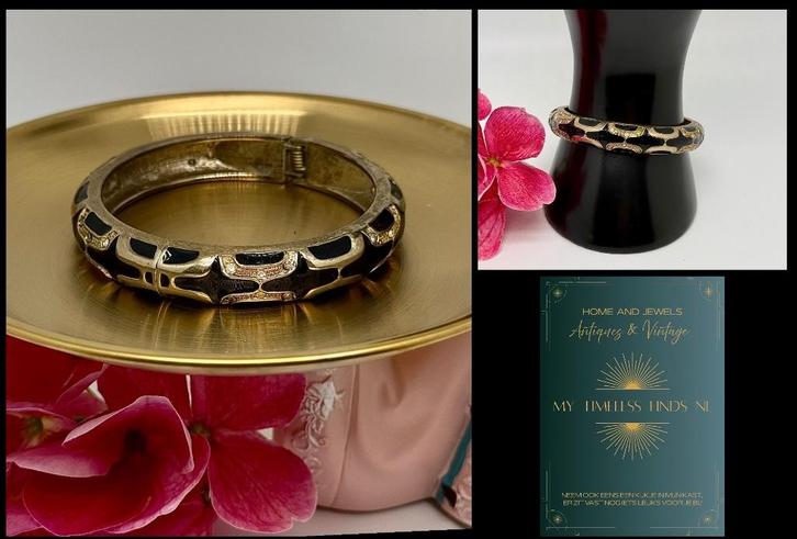 Vintage Ana & Ava armband luipaardprint ‘80 - K3BHEND, Sieraden, Tassen en Uiterlijk, Armbanden, Zo goed als nieuw, Ophalen of Verzenden