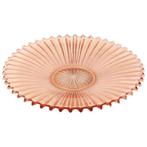 Art Deco Fruitschaal Roze Geperst Glas Depression Glass 30cm, Ophalen of Verzenden