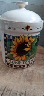 Vintage porceleinen voorraadpot zonnebloem susan winget, Antiek en Kunst, Antiek | Keramiek en Aardewerk, Ophalen of Verzenden