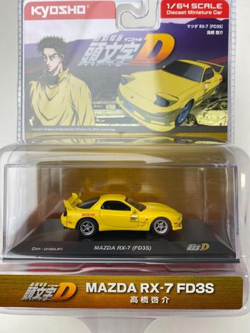 Kyosho 1:64 Mazda RX7 geel ​​​​​​​Initial D - Circuit Wolf  beschikbaar voor biedingen