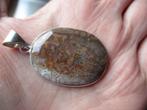 267/ verzilverde koraal fossiel hanger, Nieuw, Ophalen of Verzenden, Met edelsteen, Zilver