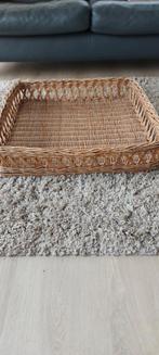 Rattan dienblad vierkant riet, Ophalen, Zo goed als nieuw, Vierkant, Hout