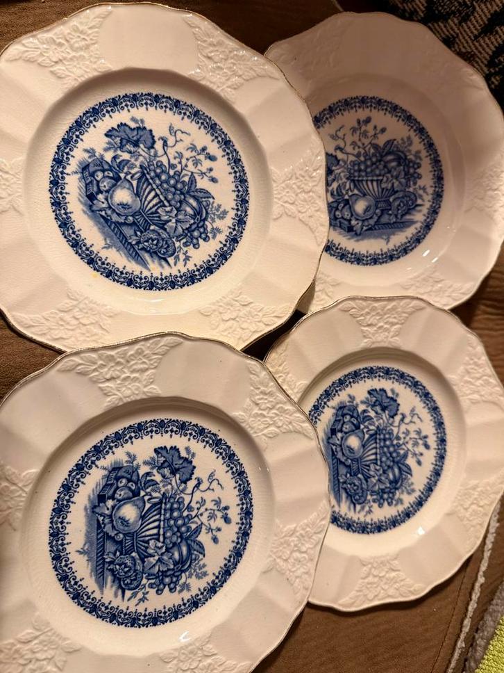 4 Antieke Empire England Gebaksbordjes, Antiek en Kunst, Antiek | Schalen, Ophalen of Verzenden