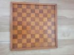 Vintage houten dambord schaakbord, Ophalen of Verzenden