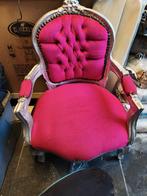 Roze Barok Stoeltje met Zilveren Details, Huis en Inrichting, Ophalen of Verzenden