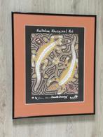 Aboriginal stipkunst schilderij, Huis en Inrichting, Minder dan 50 cm, 50 tot 75 cm, Ophalen of Verzenden, Zo goed als nieuw
