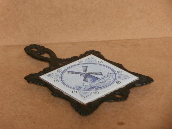 Oud onderzetter tegeltje 7 Star Delft blauw Hollandse molen, Antiek en Kunst, Antiek | Porselein, Ophalen