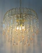 3 stuks ! Vintage murano kroonluchters roze teadrop pegels, Huis en Inrichting, Lampen | Kroonluchters, Ophalen of Verzenden, Baak