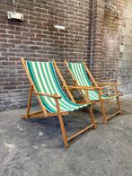 Vintage Strandstoelen - Klassieke charme, Ophalen of Verzenden, Gebruikt, Hout, Inklapbaar