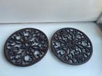 2 vintage grote gietijzeren onderzetters, Huis en Inrichting, Woonaccessoires | Onderzetters, Ophalen of Verzenden, Gebruikt