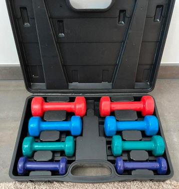 Set dumbbells gewichten in koffer