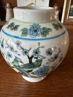 Vintage Vaas met Vogel- en Bloemenmotief, Ophalen