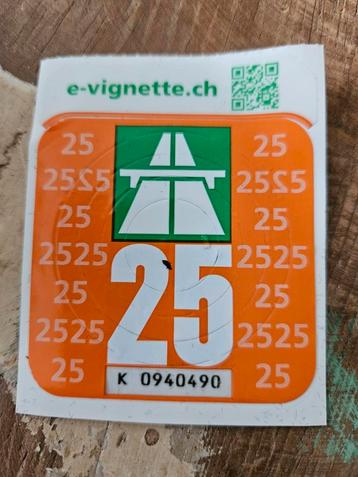 Vignet Zwitserland met bon. Per direct op te halen beschikbaar voor biedingen