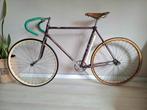 Vintage Oldtimer racefiets type baanfiets fixed blokketting., Fietsen en Brommers, Fietsen | Oldtimers, 55 tot 59 cm, Ophalen