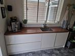 Mooie hoogglans keuken met spoelbak en vaatwasser, Ophalen, Wit, Enkelwandige keuken, Zo goed als nieuw