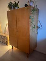 Mid century vintage design kledingkast, Ophalen, Met plank(en), Gebruikt, Minder dan 150 cm