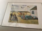 Art lithograph “Aero club”-  a vintage Aeroplane., Ophalen