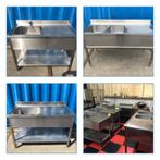 RVS dubbele Spoelbak tafel + RVS enkele Spoelbak tafel - 3 x, Ophalen, Gebruikt, 25 tot 50 cm, Minder dan 100 cm