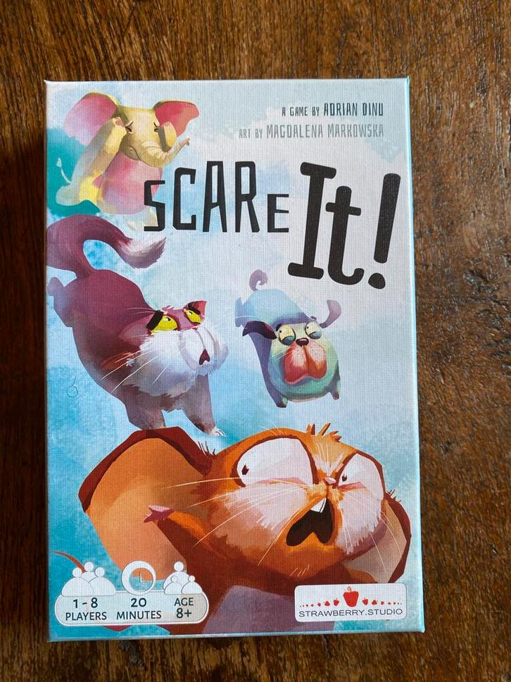 Scare it! Pocket kaartspel, Hobby en Vrije tijd, Gezelschapsspellen | Bordspellen, Zo goed als nieuw, Een of twee spelers, Reisspel