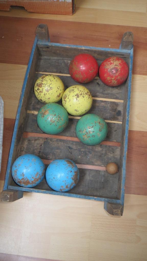 Mooi antiek houten speelgoed, Petange, Jeu de boules, Antiek en Kunst, Antiek | Speelgoed, Verzenden