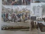 gravure kleur kermis Rotterdam trekschuit Engelse kerk 1882, Antiek en Kunst, Kunst | Etsen en Gravures, Verzenden