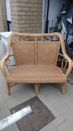 Prachtige vintage rieten bank, Ophalen, Zo goed als nieuw, Rotan
