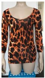 Nieuw shirt top just Cavalli Leopard print bruin/oranje 38 M, Kleding | Dames, T-shirts, Nieuw, Just Cavalli, Maat 38/40 (M), Ophalen of Verzenden