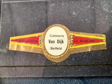 Oud sigarenbandje Belfeld Cafetaria Van Dijk beschikbaar voor biedingen