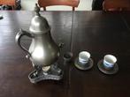 Tinnen kraantjeskan met 2 kopjes, Antiek en Kunst, Ophalen of Verzenden