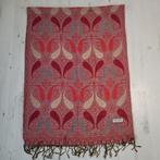 Pashmina sjaal met franjes paisley pashmina zijde rood roze, Pashmina, Ophalen of Verzenden, Zo goed als nieuw, Sjaal