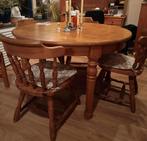 ronde tafel met lades en 4 stoelen, Huis en Inrichting, Complete eetkamers, Ophalen, Gebruikt, 4 tot 6 stoelen