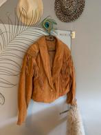 Vintage bohemian fringe jacket M leren bomberjack franjes, Maat 38/40 (M), -, Ophalen of Verzenden, Zo goed als nieuw