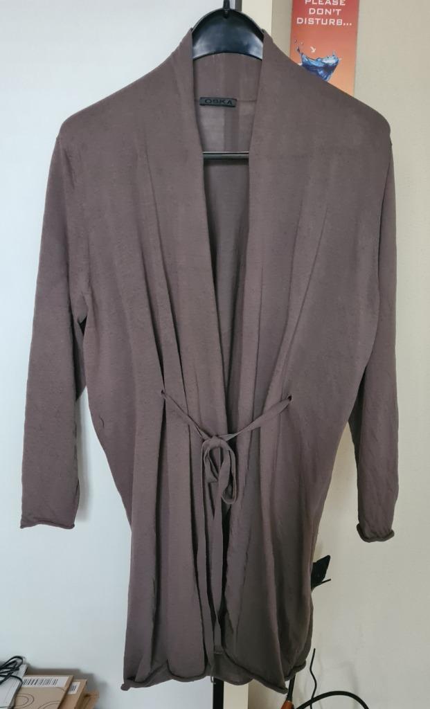 Lang vest van OSKA, maat 4, Kleding | Dames, Truien en Vesten, Zo goed als nieuw, Maat 46/48 (XL) of groter, Bruin, Verzenden