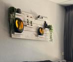 Mooi houten wandbord met plankjes, Ophalen, Zo goed als nieuw