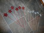 6 Rode en 6 zilveren sterren voor kerststuk te maken., Ophalen of Verzenden, Zo goed als nieuw