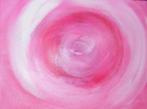 Schilderij Roze Cycloon Abstract Modern, Antiek en Kunst, Kunst | Schilderijen | Abstract, Ophalen of Verzenden