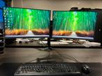 2 sets Dubbele HP Monitor - Full HD, IPS Schermen met beugel, Computers en Software, Monitoren, Gaming, Gebruikt, IPS, In hoogte verstelbaar