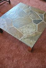 salontafel met natuursteen, zwevend blad, vintage, Ophalen, Huis en Inrichting