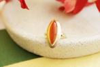 Vintage Gouden Ring met Carneool, Ophalen of Verzenden, Met edelsteen, Dame, Goud
