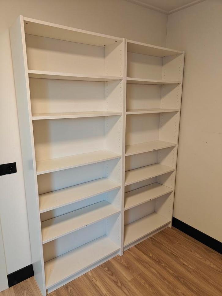 2x Ikea Billy wit 80x200cm, Huis en Inrichting, Kasten | Boekenkasten, Gebruikt, 50 tot 100 cm, 200 cm of meer, 25 tot 50 cm, Ophalen