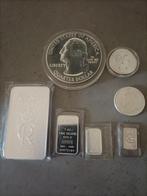 4 zilverbaren en 3 zilveren munten 99.9 zilver, Postzegels en Munten, Ophalen of Verzenden, Zilver