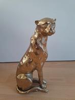 Gouden Luipaard Beeld, massief € 15, Verzamelen, Beelden en Beeldjes, Ophalen of Verzenden, Zo goed als nieuw, Dier