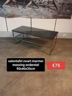 Nieuwe salontafel zwart marmer messing onderstel 90x40cm €75, Ophalen, ., Nieuw, .