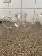 Glazen theepot met filter voor losse thee, Ophalen of Verzenden, Zo goed als nieuw